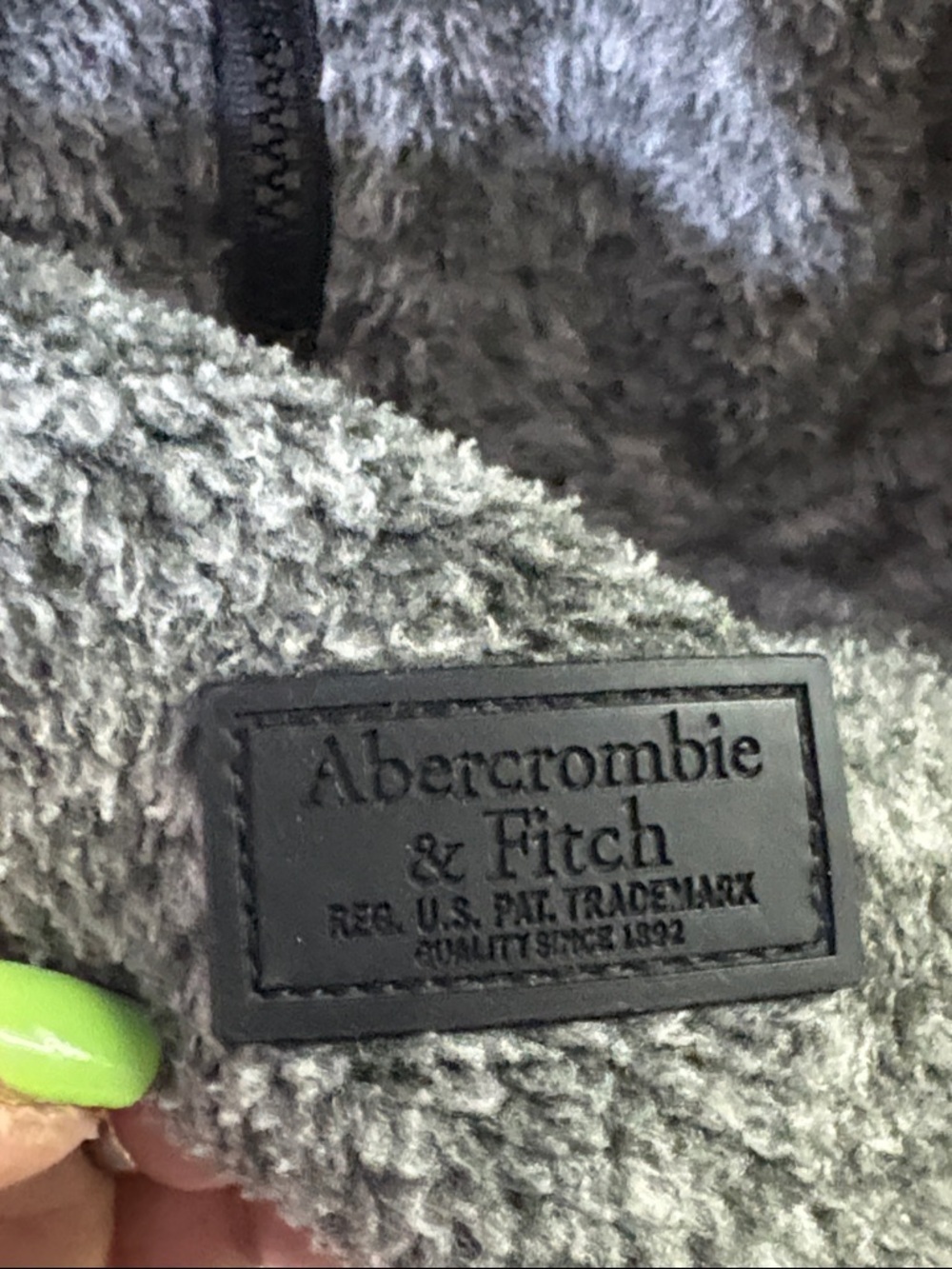 Abercrombie & Fitch Gray Full-Zip Knit Sweater Jacket, medium - Picture 3 of 7